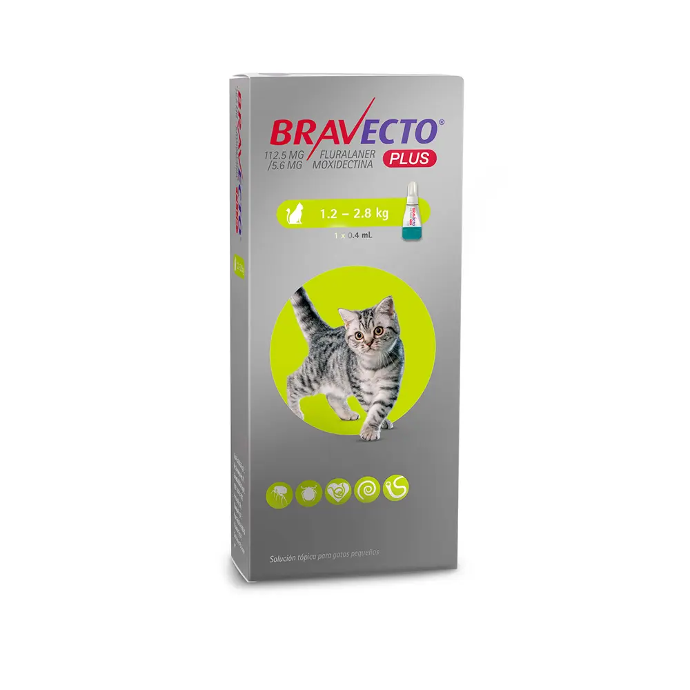 Bravecto Tableta Desparasitante para Gato de 1.2 a 2.8 kg