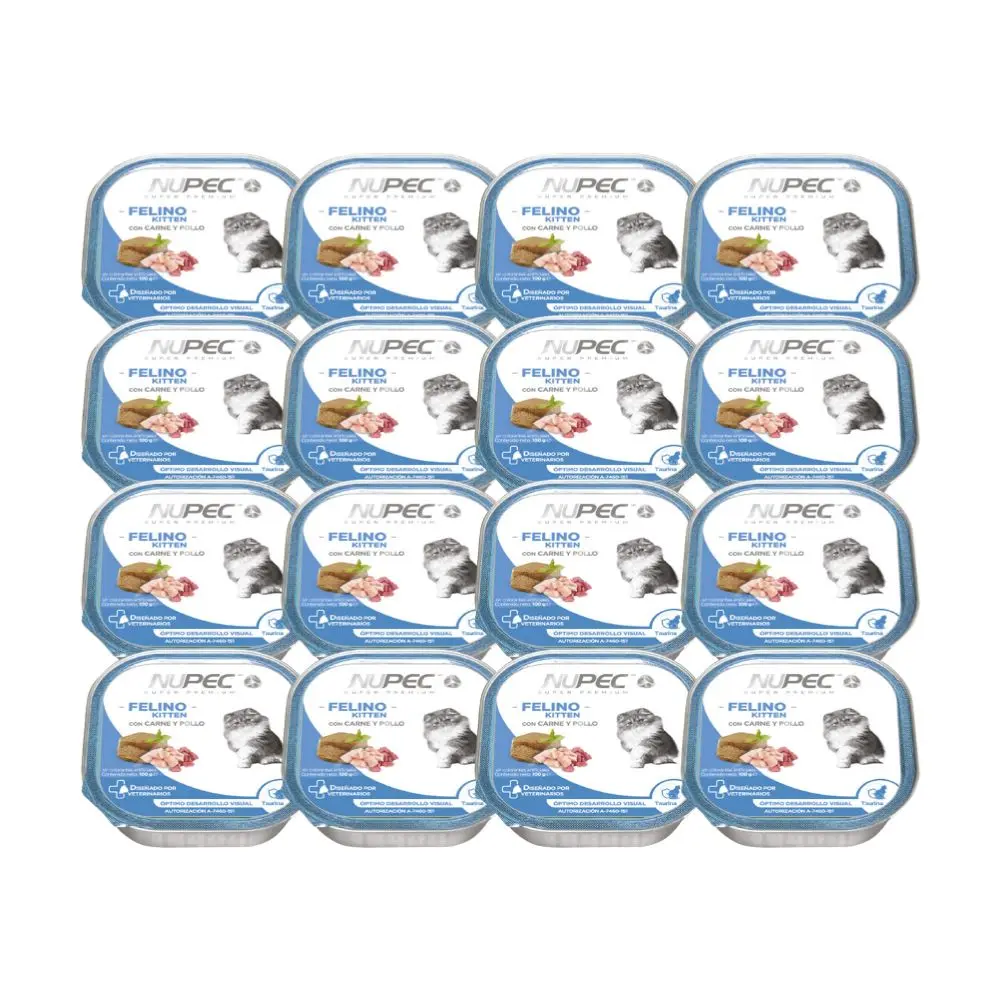 [NP-FE-HM-KT-SKIT-16LATAS] Nupec Alimento Humedo para Gatito Super Kit 16 Latas