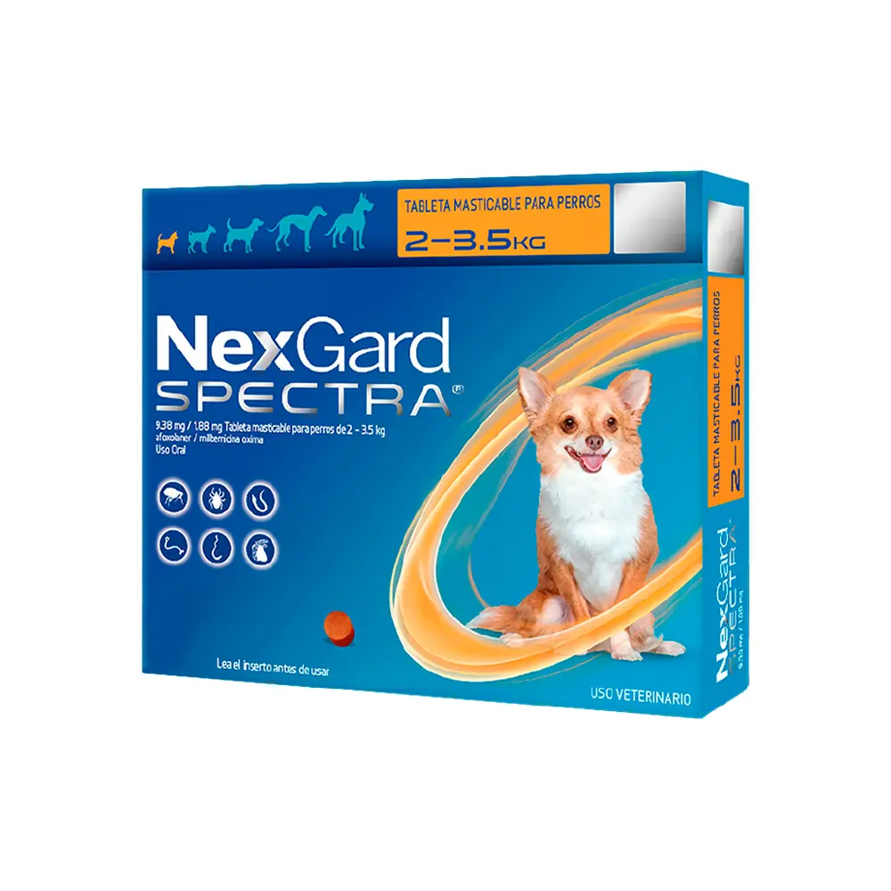[NG-3TAB-2/3.5KG] Nexgard 3 Tabletas Desparasitantes para Perro de 2 a 3.5 kg