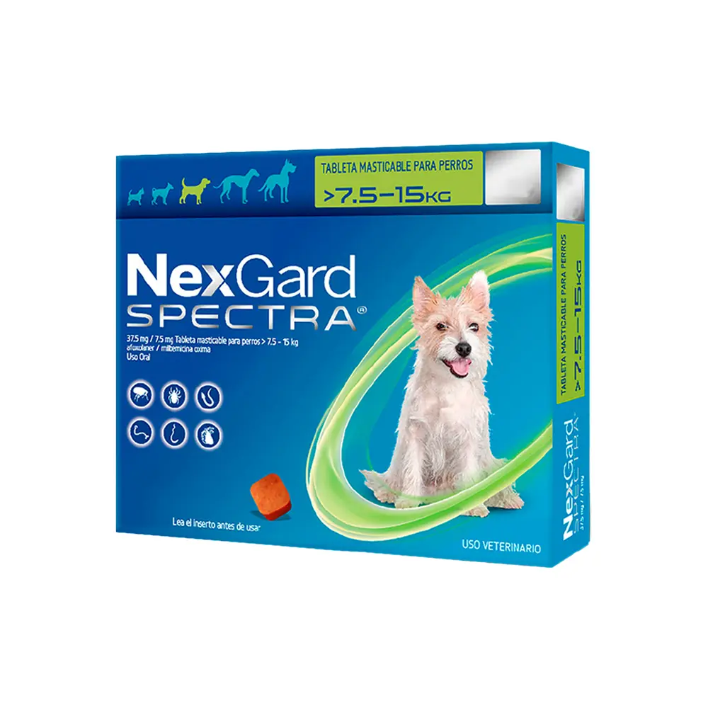 Nexgard 3 Tabletas Desparasitantes para Perro de 7.6 a 15 kg