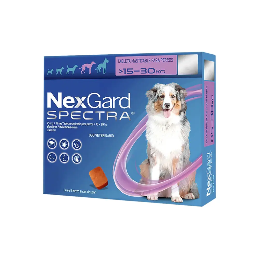 [NG-3TAB-15.1/30KG] Nexgard 3 Tabletas Desparasitantes para Perro de 15.1 a 30 kg