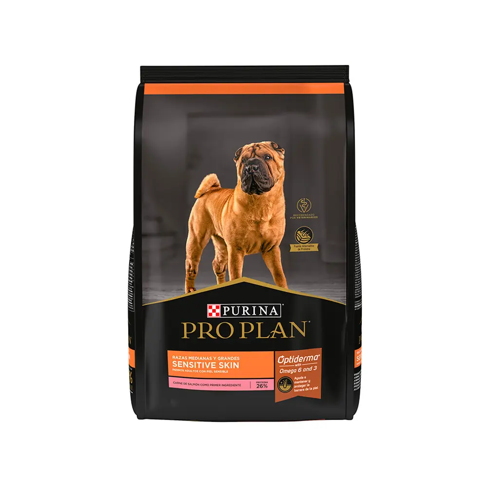 Pro Plan Alimento Seco Senstive Skin para Perro Adulto Raza Mediana/Grande Receta Salmon 3 kg