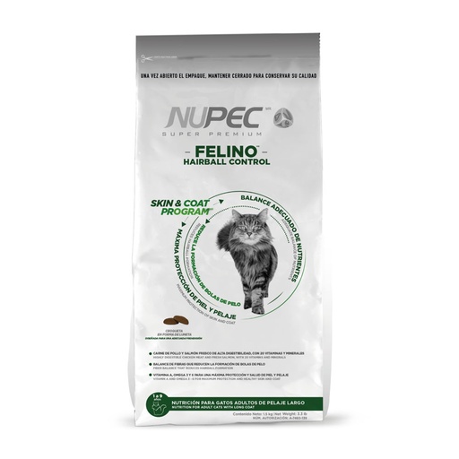 [NP-FE-HB-3KG] Nupec Felino Alimento Seco Hairball Control para Gato Adulto 3 kg