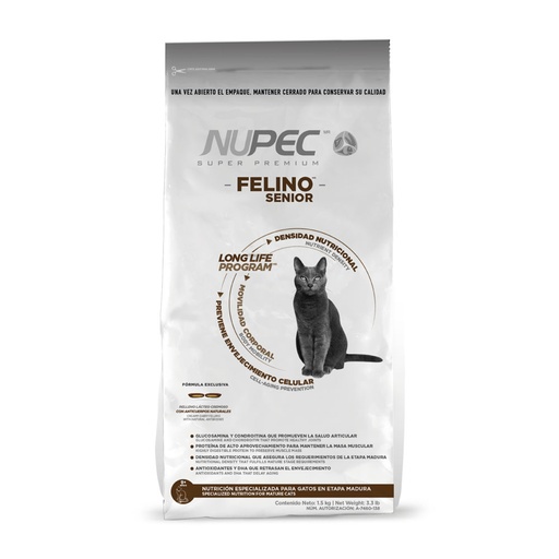 [NP-FE-SE-1.5KG] Nupec Felino Alimento Seco para Gato Senior 1.5 kg