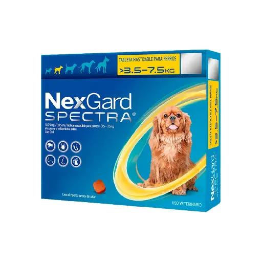 [NG-3TAB-3.6/7.5KG] Nexgard 3 Tabletas Desparasitantes para Perro de 3.6 a 7.5 kg